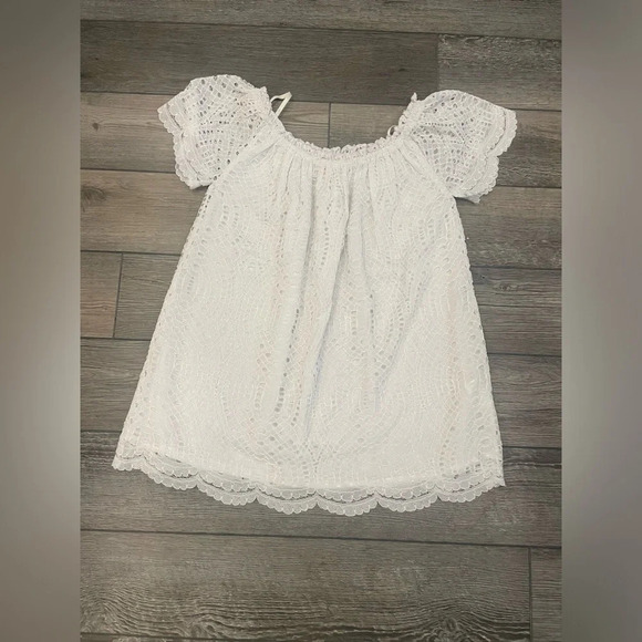 White Delicate Lace Off-Shoulder Blouse -XS by Lilly Pulitzer - Picture 1 of 6